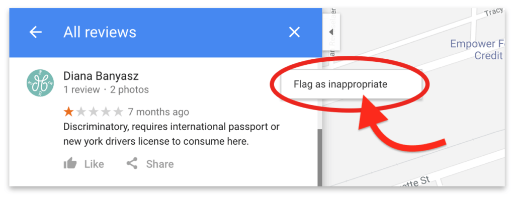Cómo marcar una reseña falsa de Google como inapropiada