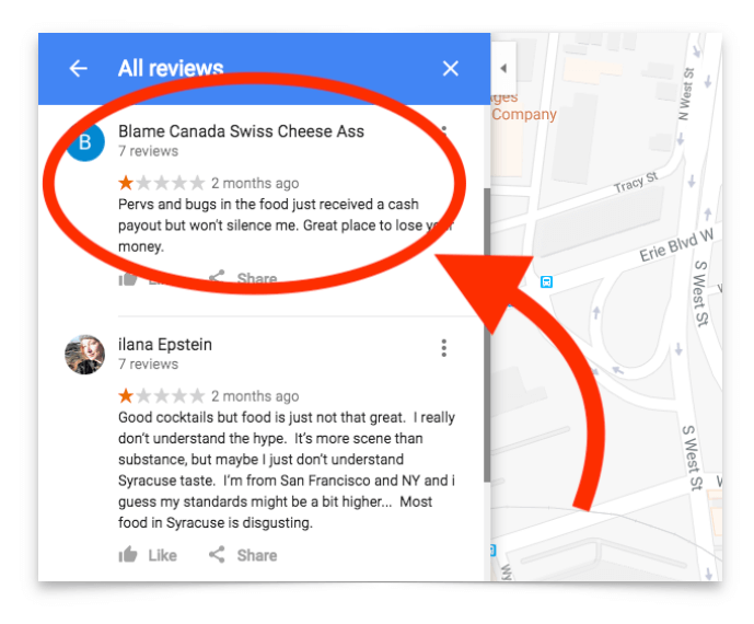 how to delete a google review