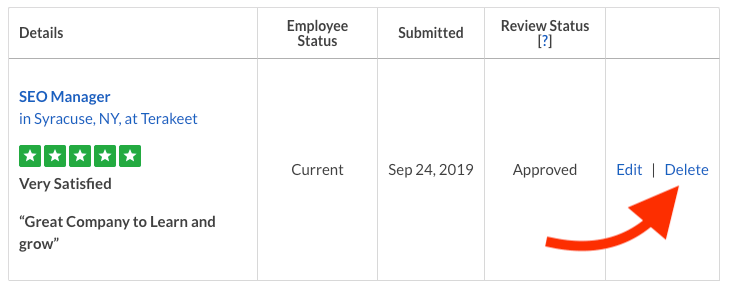 how to delete a glassdoor.com review you wrote