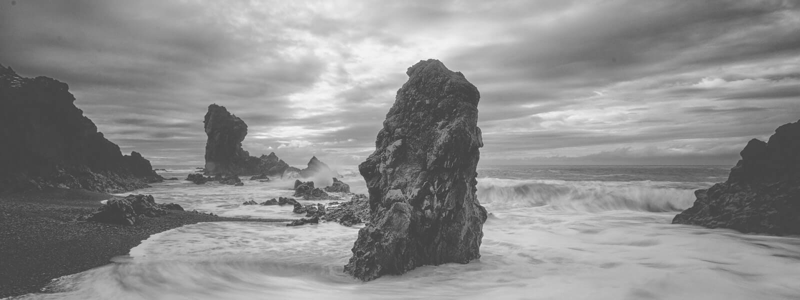 big rocks in the ocean